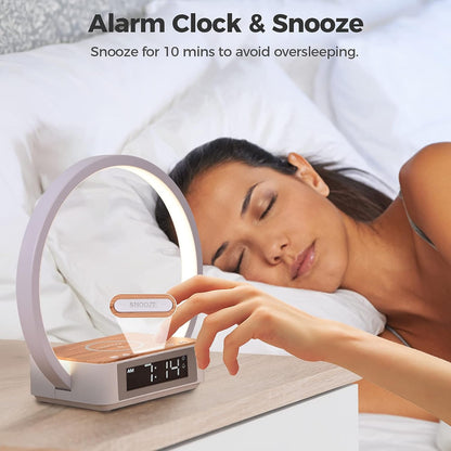 LED wireless cell phone charger with alarm clock