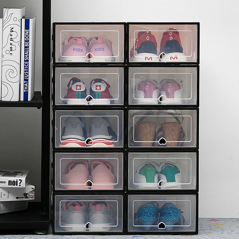 Transparent shoe storage box