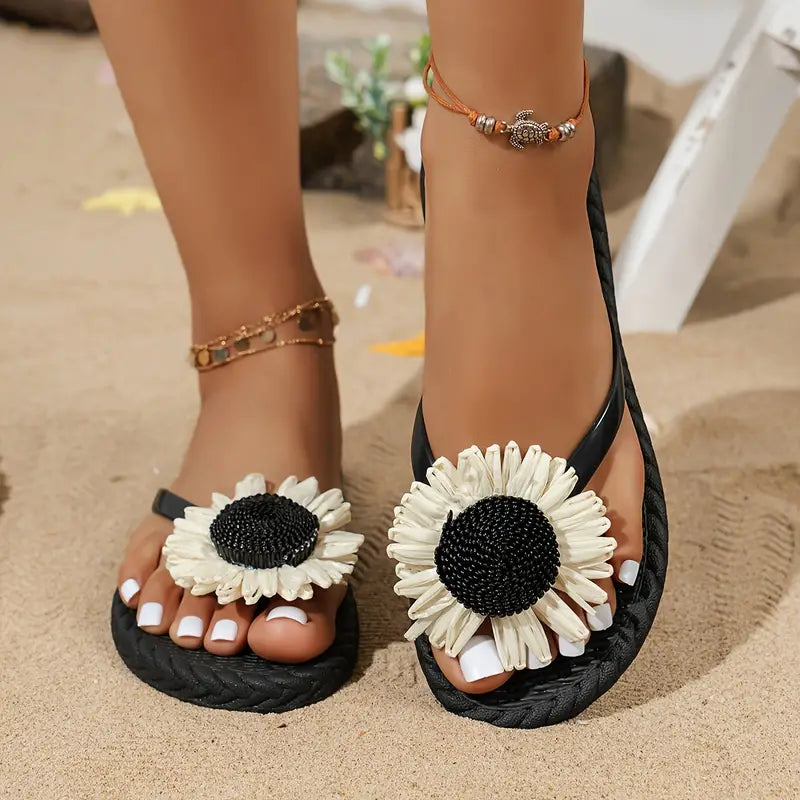 Brit - Bright Sunflower Beach Slippers [Last Day Discount]