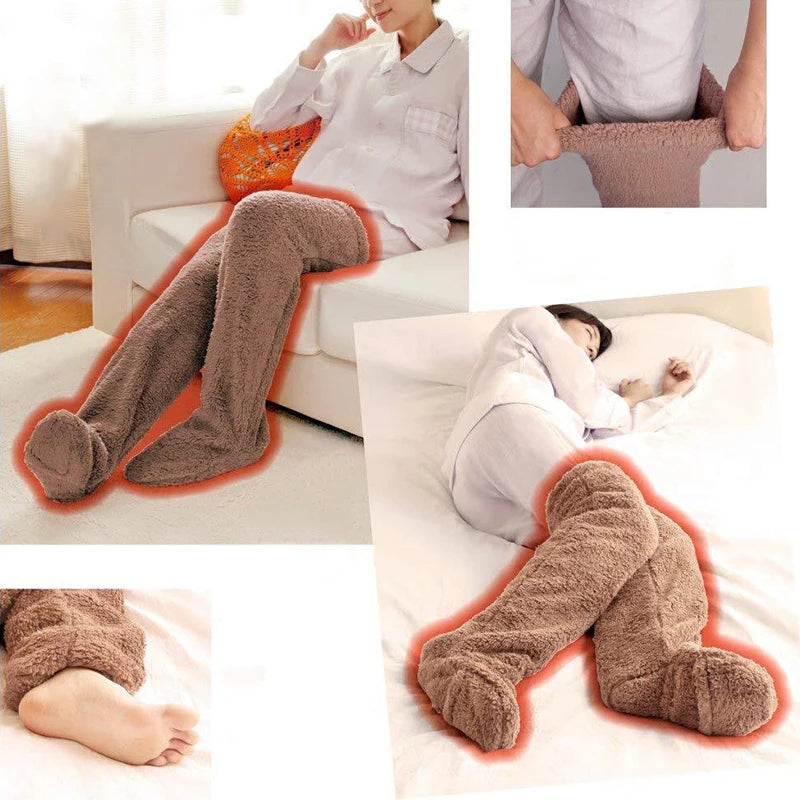 Cuddly overknee fleece socks