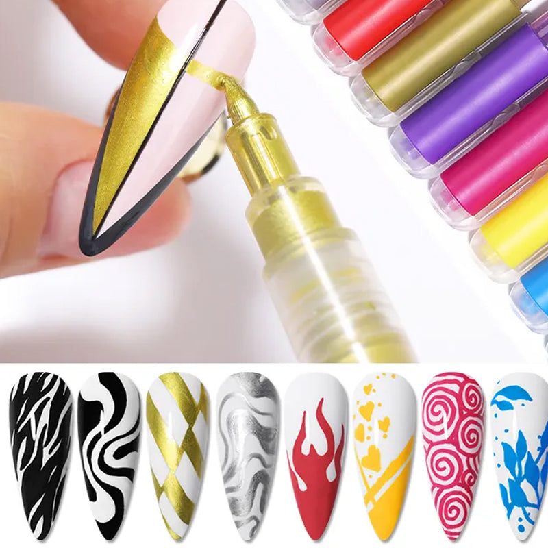 6+6 Free | PrescisionNail - 12-Color Nail Pen - Ultra-Thin Curved Nail Pen [Last Day Discount] 