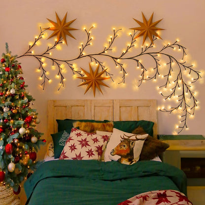 Solar-powered wall decor light chain