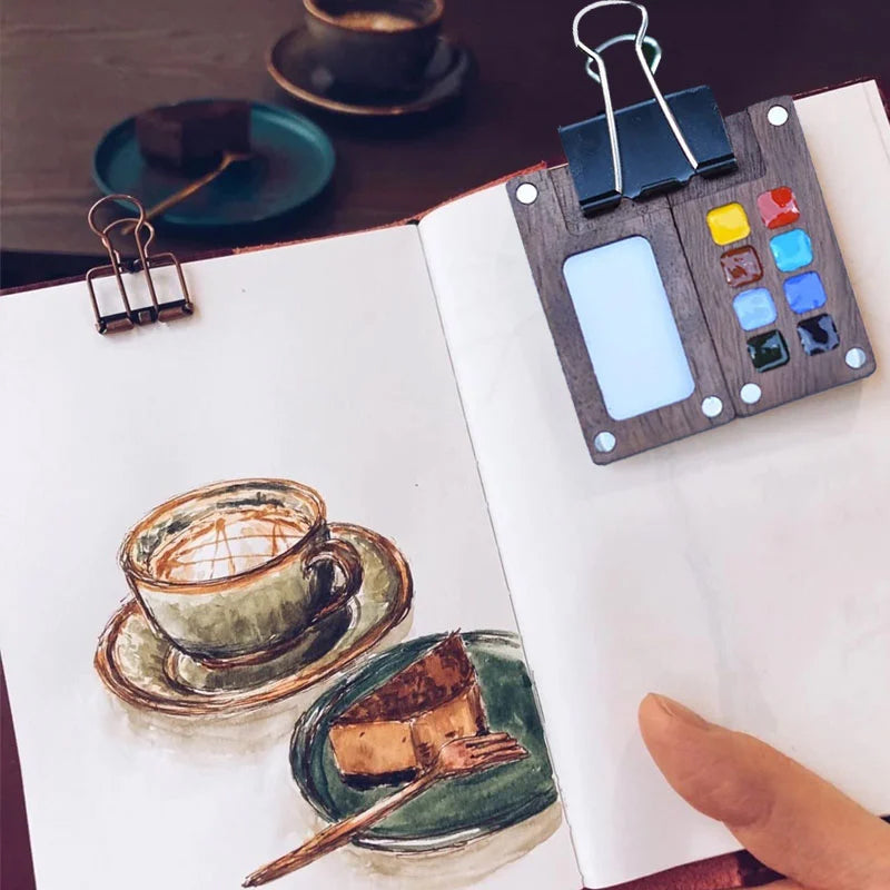 PalettePro - Portable Walnut Watercolor Palette