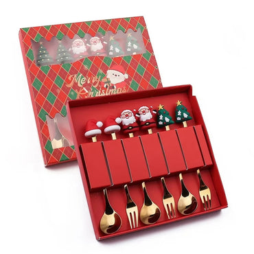 Christmas tableware set: spoon and stainless steel fork