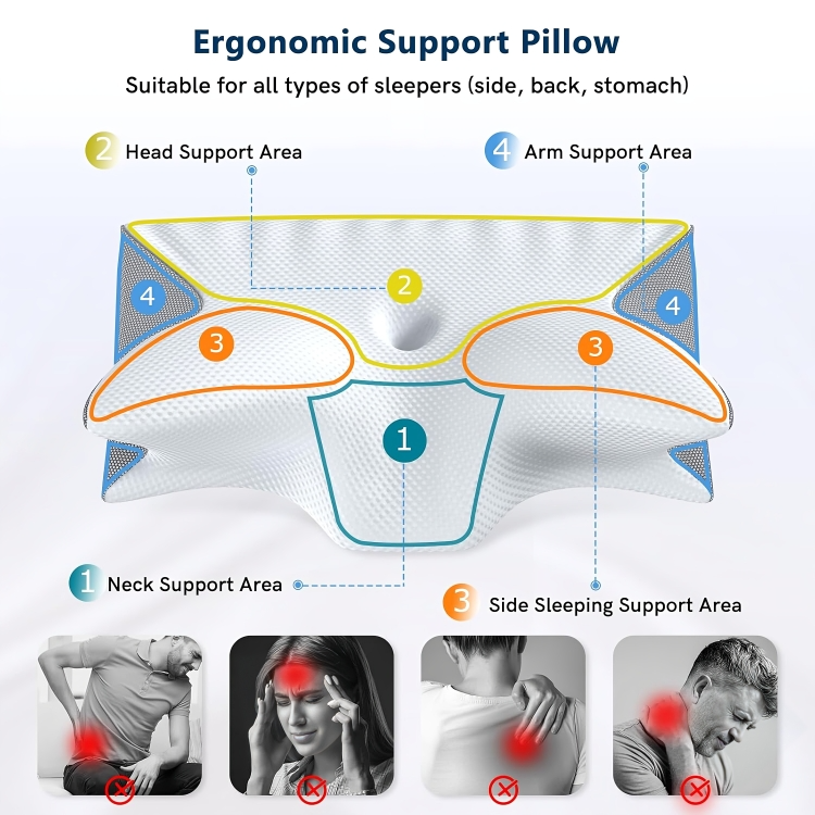 Orthopedic neck pillow made of memory foam