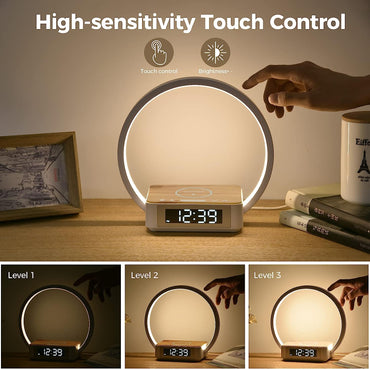 LED wireless cell phone charger with alarm clock