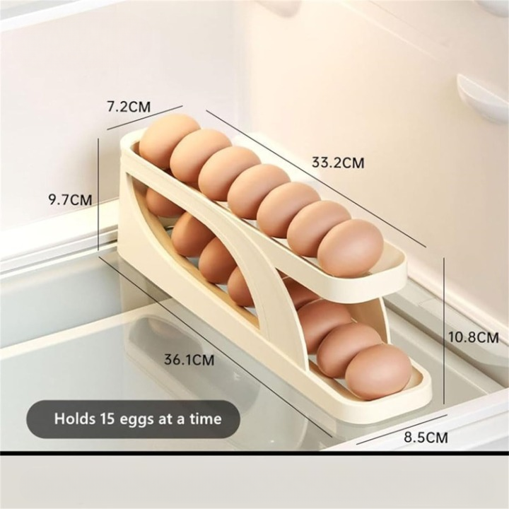 EggRack™ - Automatic Roll-Up Egg Dispenser with Double Layer 