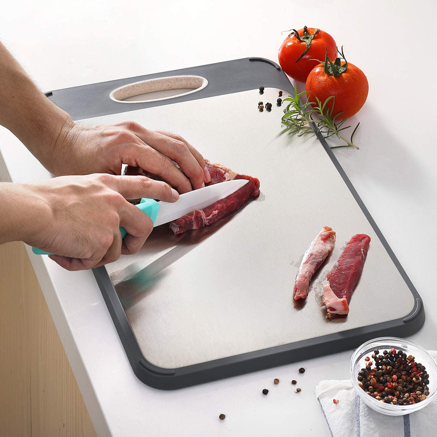 Cutting Board™ - Cutting Board for Kitchen - Stainless Steel Cutting Board for Meals [Last Day Discount] 