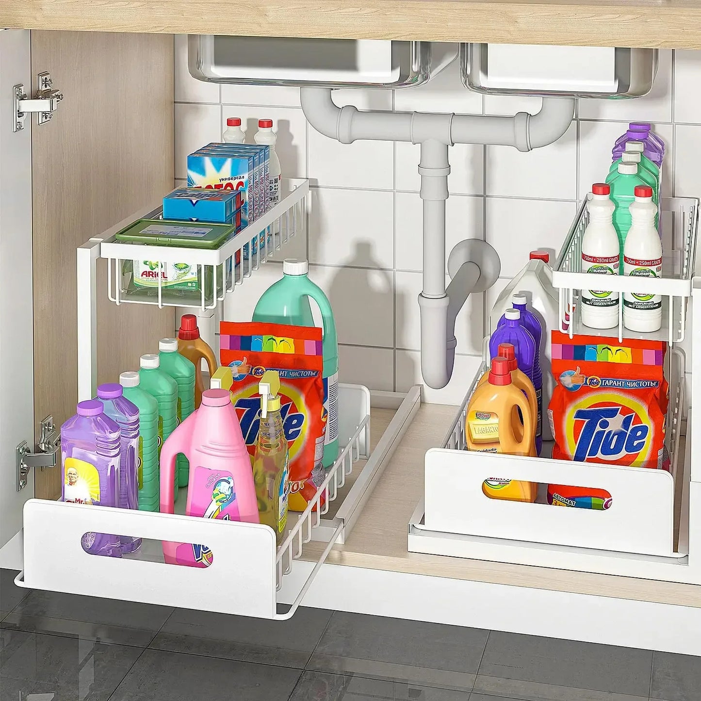 Removable, pull -out kitchen cabinet shelf