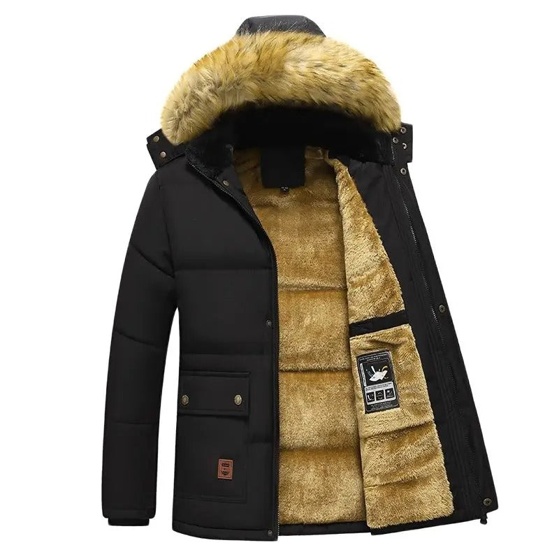 Warm winter jacket with fleece feed