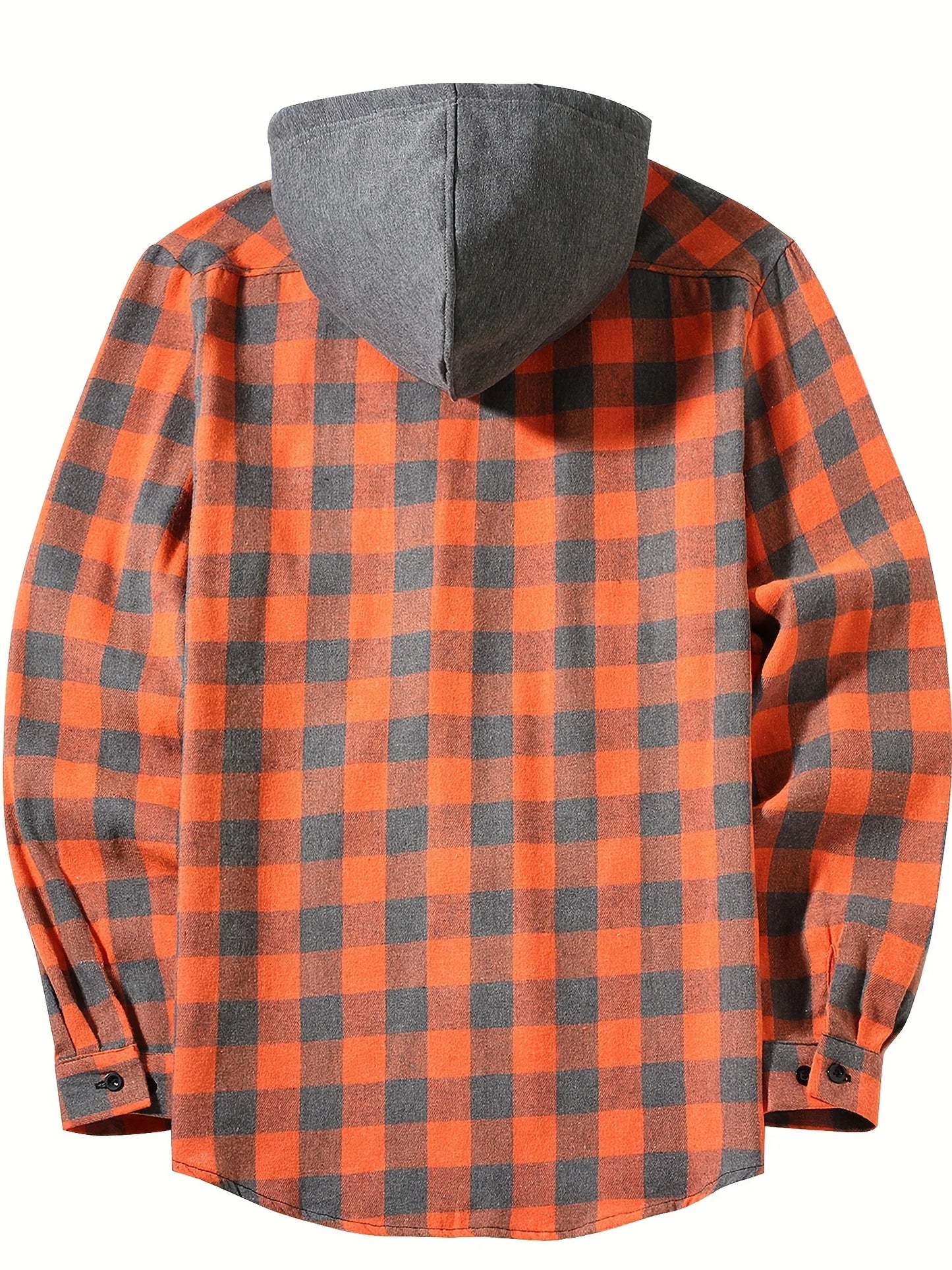 Checkered hooded shirt