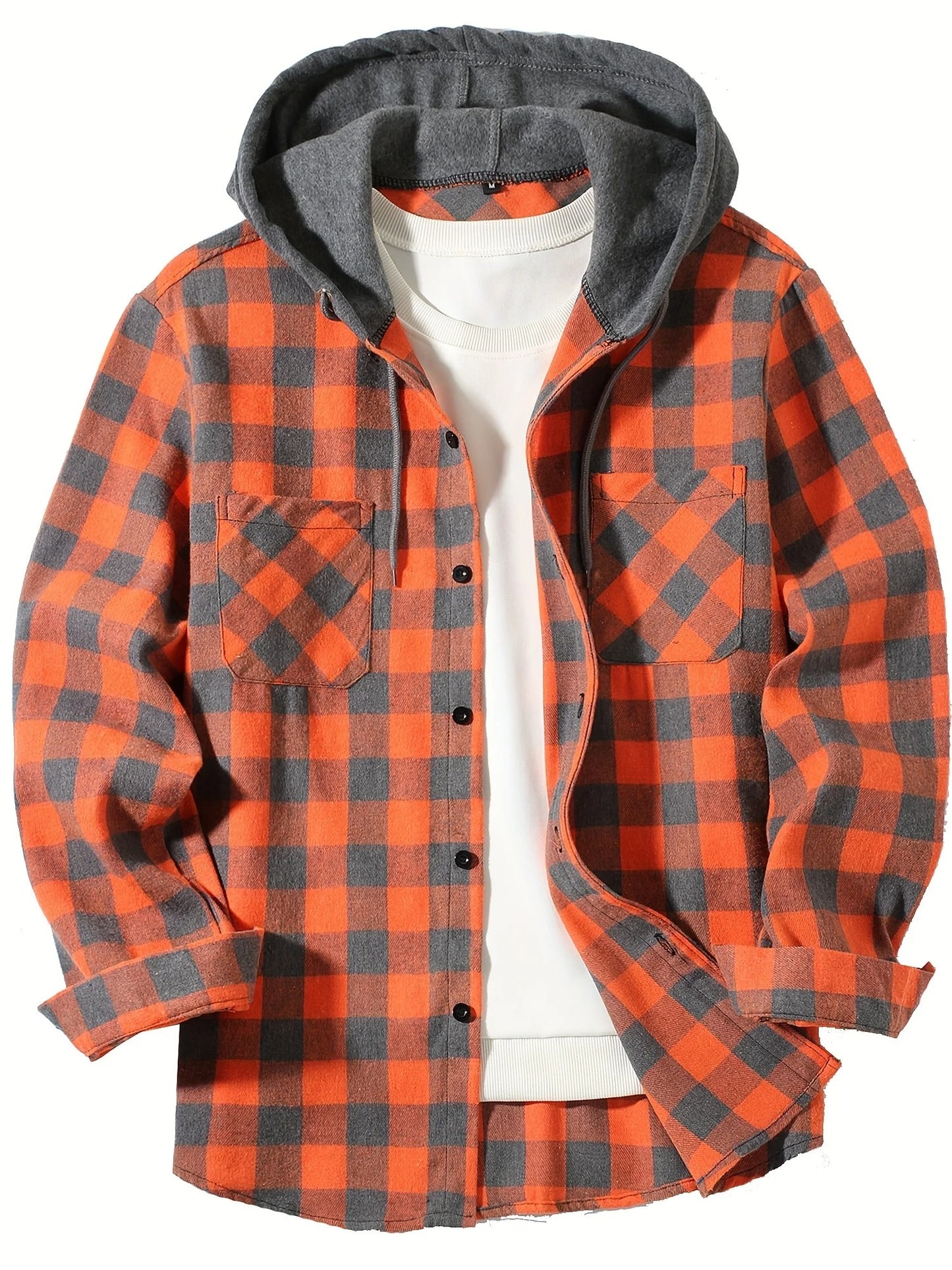 Checkered hooded shirt