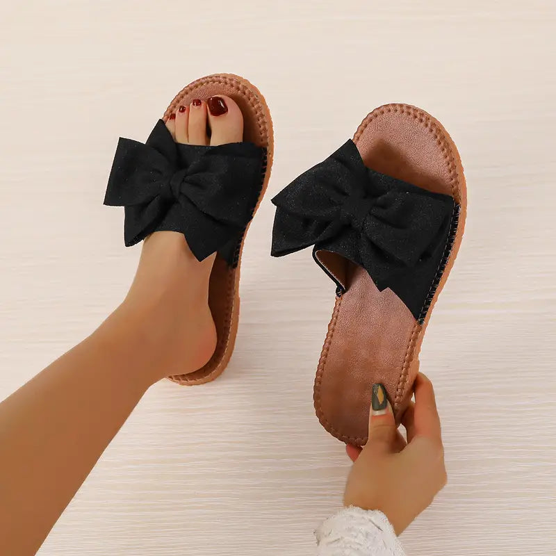 Olena™ - Comfortable, chic, flat slippers with bow tie [Last day discount]