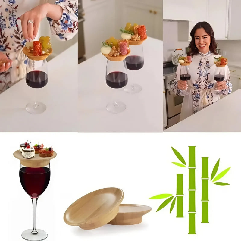 Bamboo coasters for wine glasses