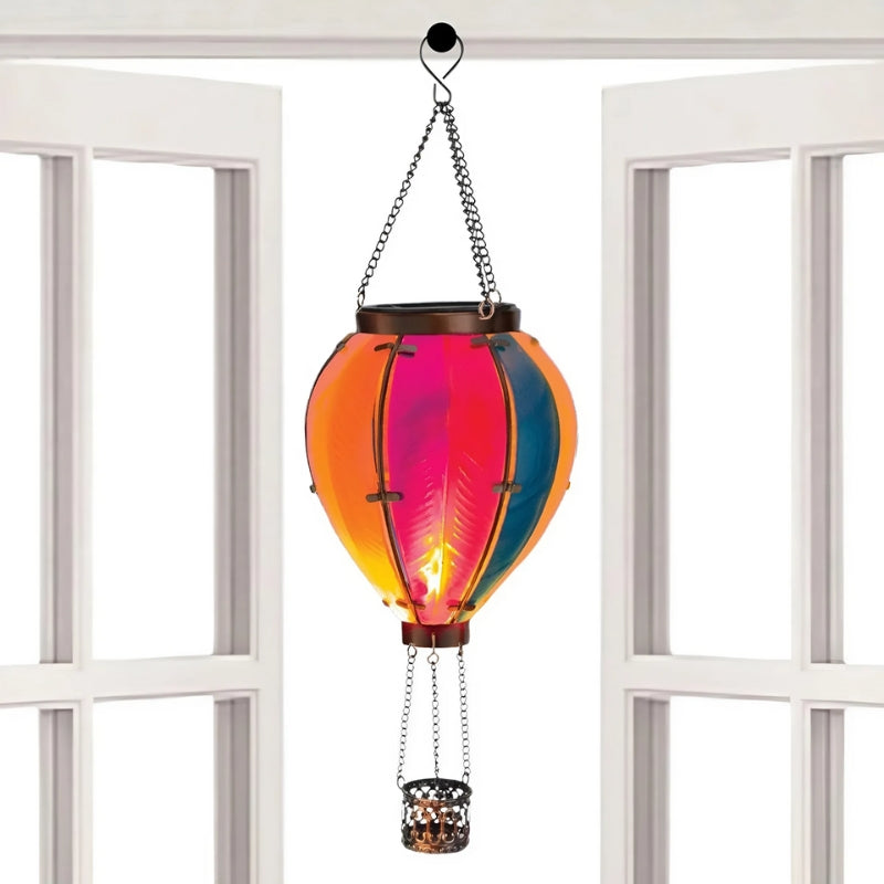 Solar Lanterns - Hot Air Balloon with Flame Effect