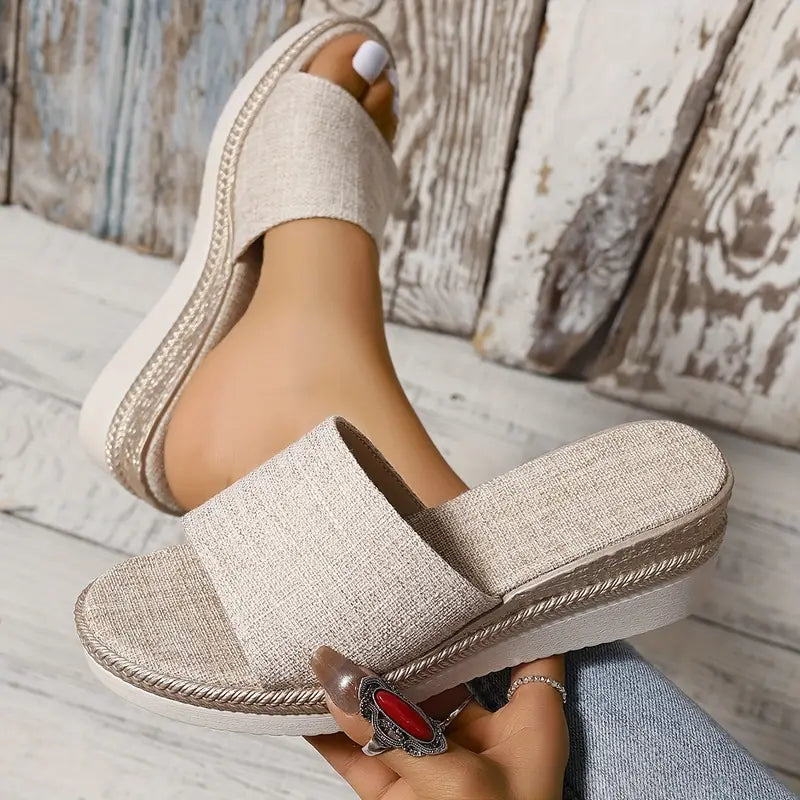 Jeanne - Casual Summer Slip On Wedge Heels