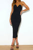 Magner™ - Strapless midi party dress with back slit