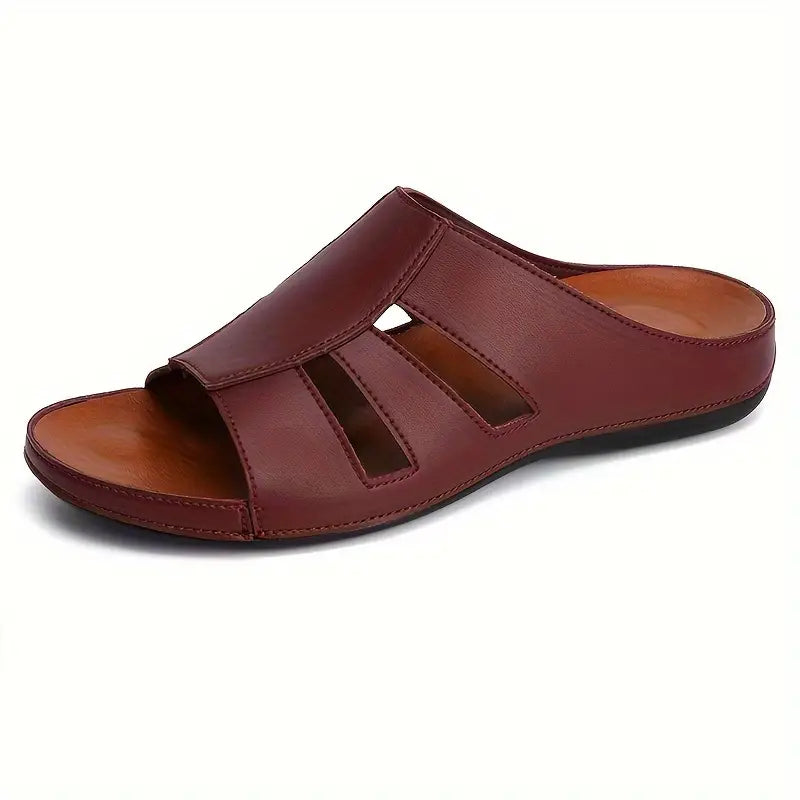 Aniek - Men's open slide with PU leather top