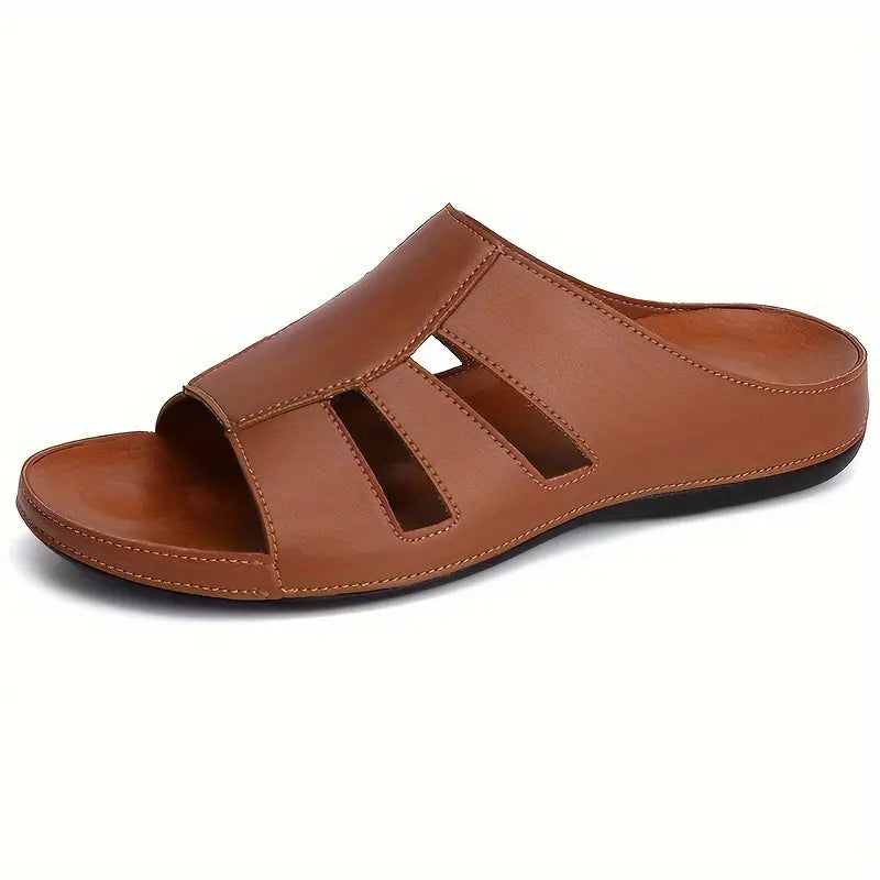 Aniek - Men's open slide with PU leather top