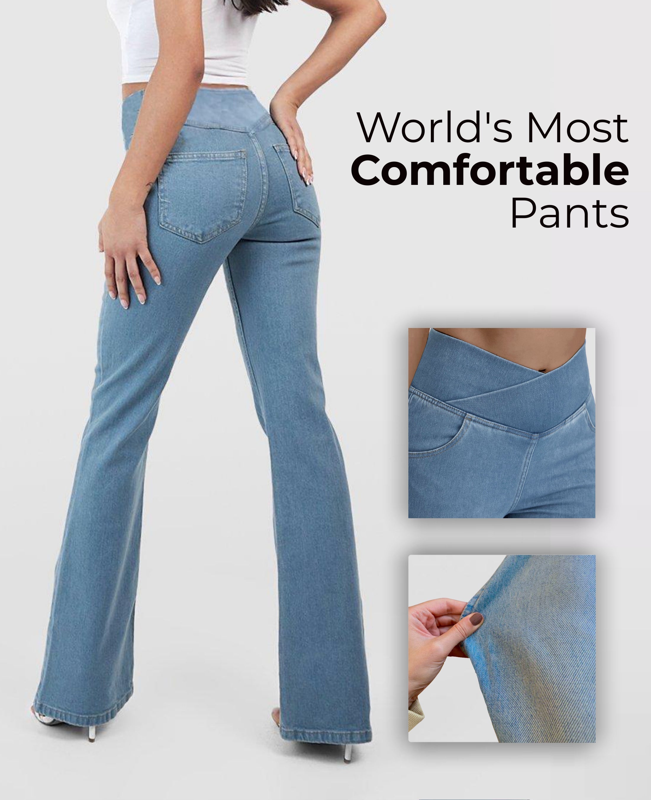 Beatrice™ - High Waist Crossover Jeans [Last Day Discount]