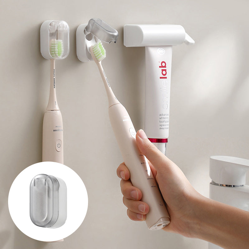 Wall Toothbrush Holder - Wall Mounted Toothbrush Holder with Cover