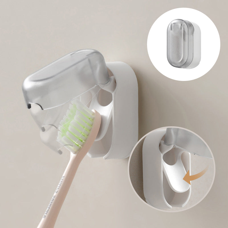 Wall Toothbrush Holder - Wall Mounted Toothbrush Holder with Cover