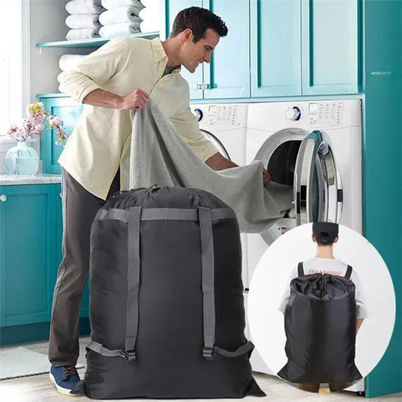 Waterproof hard-wearing backpack laundry bag