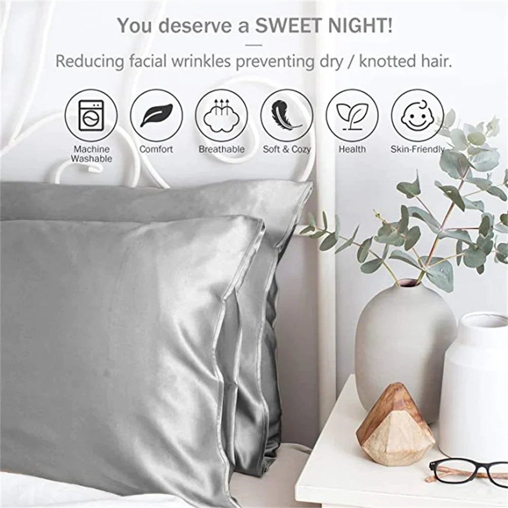 Satin pillow cover