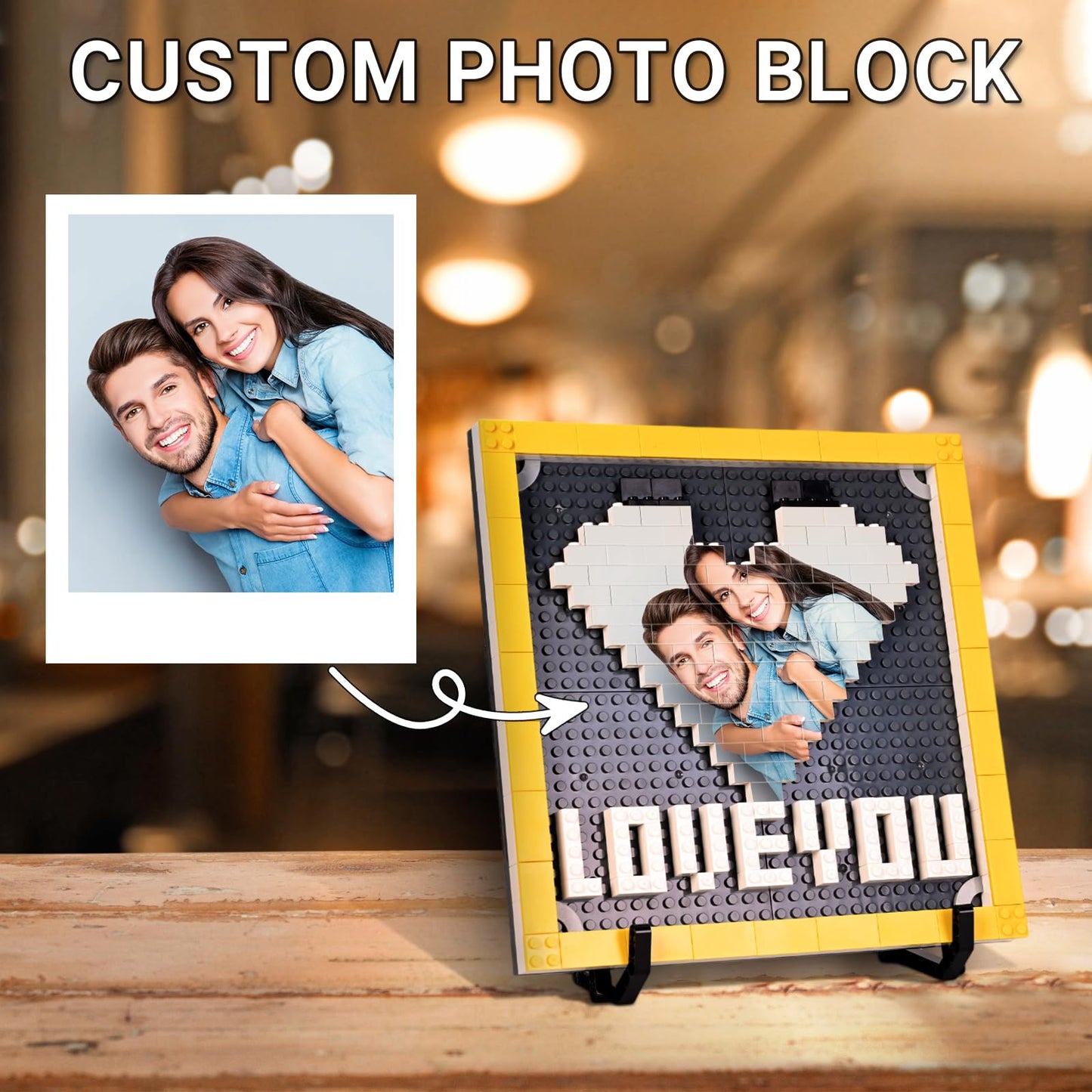 Giftofloves | Personalized brick puzzles photo block gifts for lovers