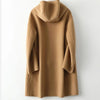 Eliza - Fashionable double-sided cashmere jacket with hood for women