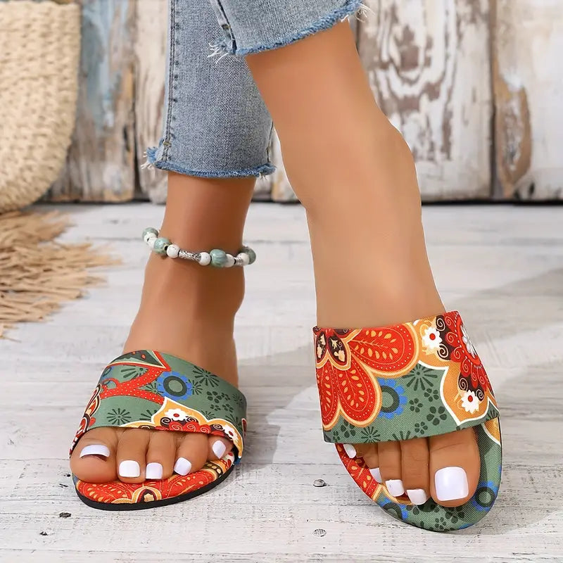 Inez - Ethnic open toe sandal with a strap