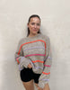 Oversized sweater with neon seam