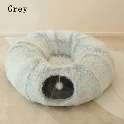 2-in-1 round cat bed