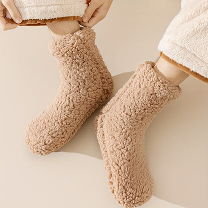 Non -slip warm fleece house socks