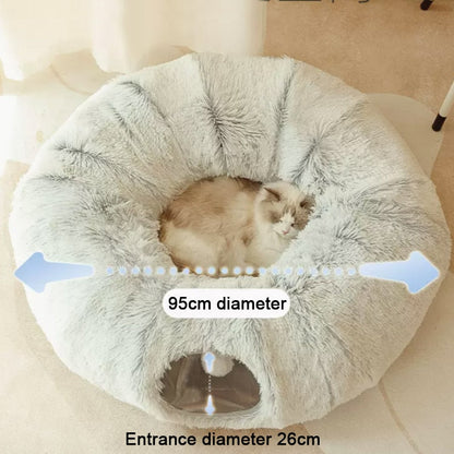 2-in-1 round cat bed