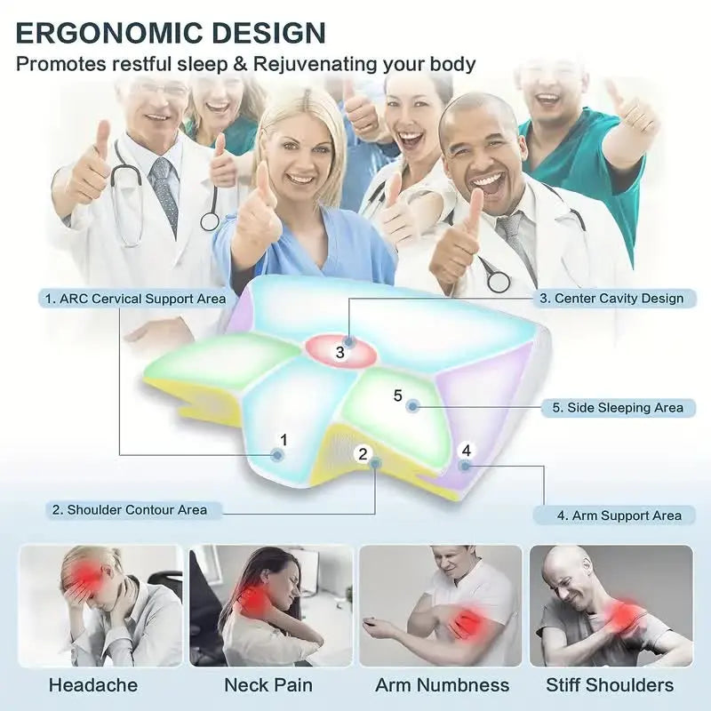 Ergonomic pillow with memory foam