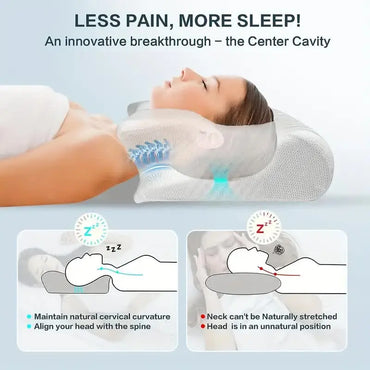 Ergonomic pillow with memory foam