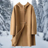 Eliza - Fashionable double-sided cashmere jacket with hood for women