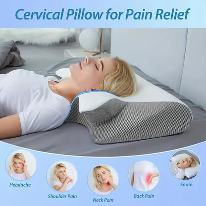 Ergonomic pillow with memory foam