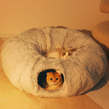 2-in-1 round cat bed