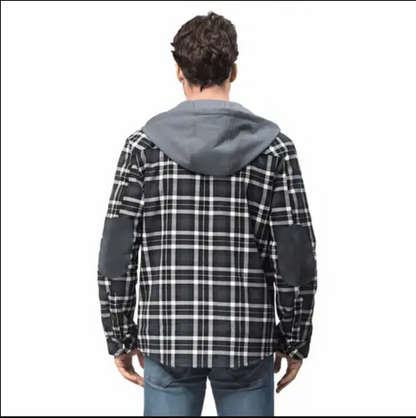 Fleece fed jacket with a flannel pattern