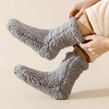 Non -slip warm fleece house socks