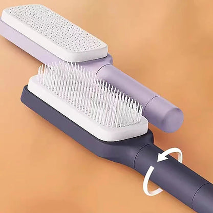 Self -cleaning hairbrush