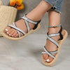 Yonda - Glitter Flat Sandals Summer Crisscross Strap [Last Day Discount]