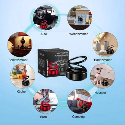 Portable kinetic molecular heating with solar energy