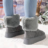 Pluche snow enkellaarsjes voor dames