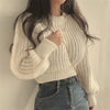 Cozy Charm Lantern Sleeve Sweater