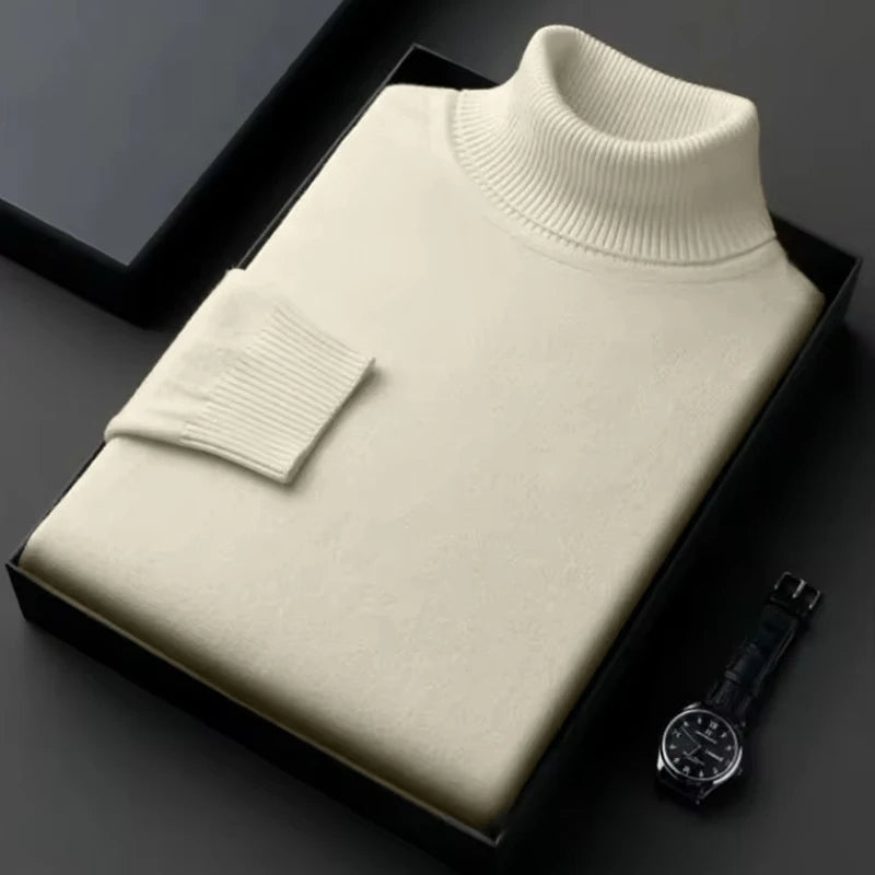 classic fit turtleneck sweater for men 