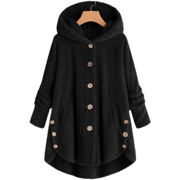 Teddy feed coat with hood for women