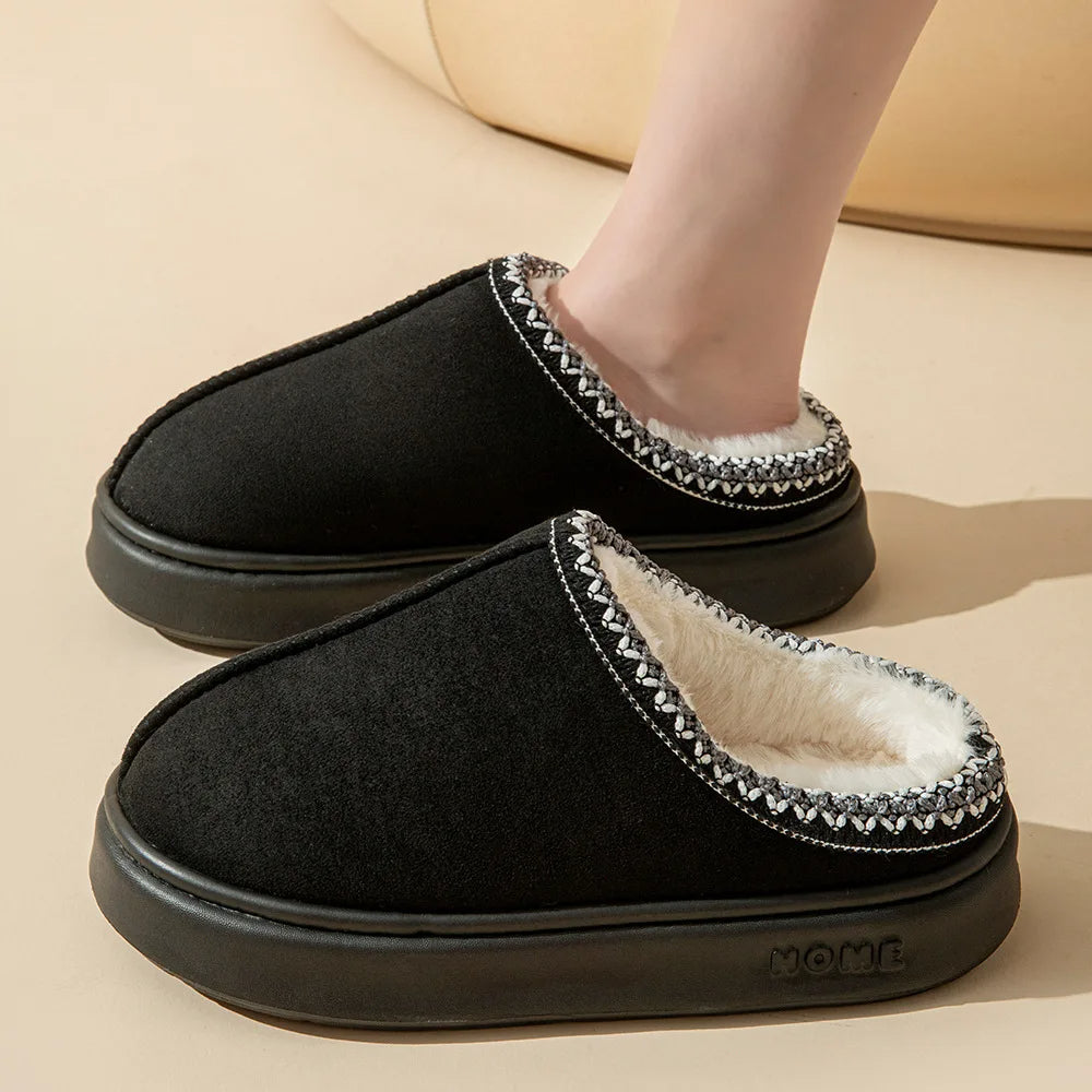 Fluffy winter slippers for women 